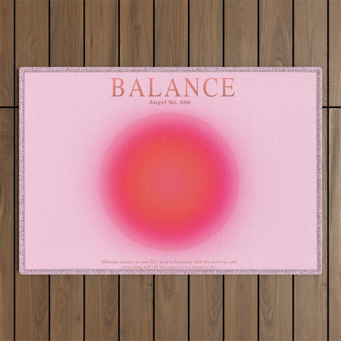 Gradient Angel Numbers: Angel Number 888 - Balance (Pink Palette) Outdoor Rug Gallery Image 1