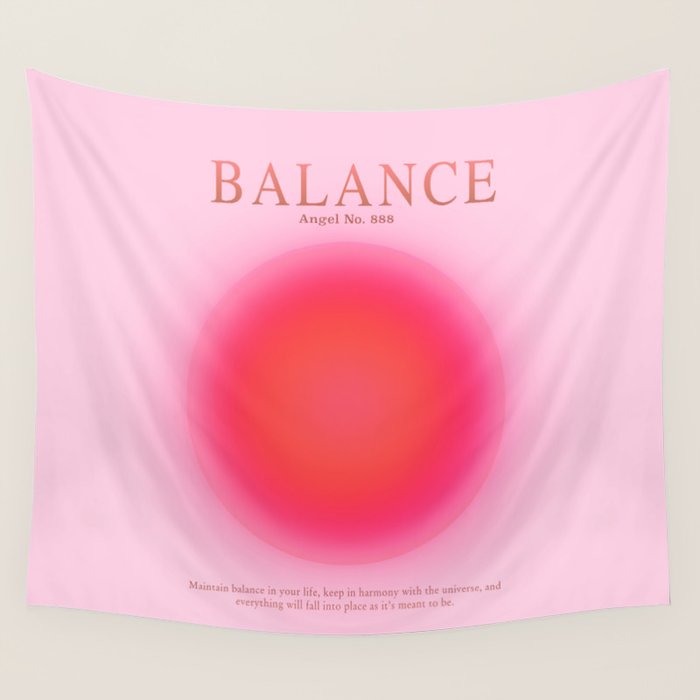 Gradient Angel Numbers: Angel Number 888 - Balance (Pink Palette) Wall Tapestry Gallery Image 4