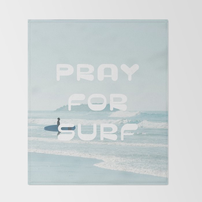 Pray For Surf Throw Blanket Gallery Image 2