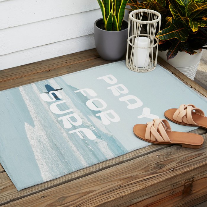 Pray For Surf Outdoor Rug Gallery Image 2