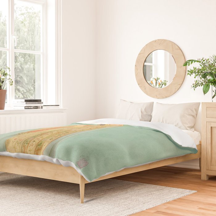 Artist Mughal Title Beauty Holding a Flower Place India Indian Miniature Painting  Duvet Cover Gallery Image 2