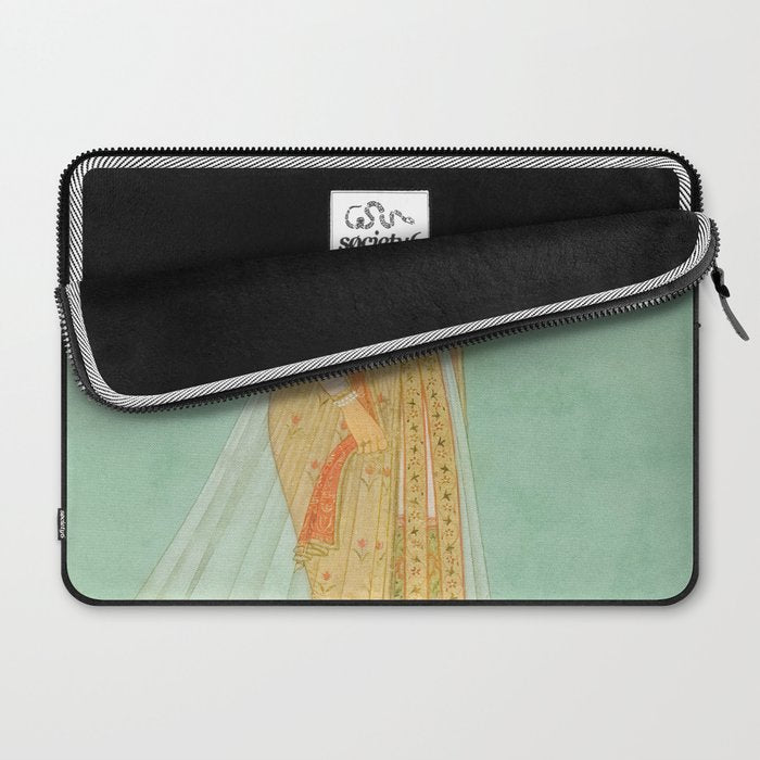 Artist Mughal Title Beauty Holding a Flower Place India Indian Miniature Painting  Laptop Sleeve Gallery Image 2