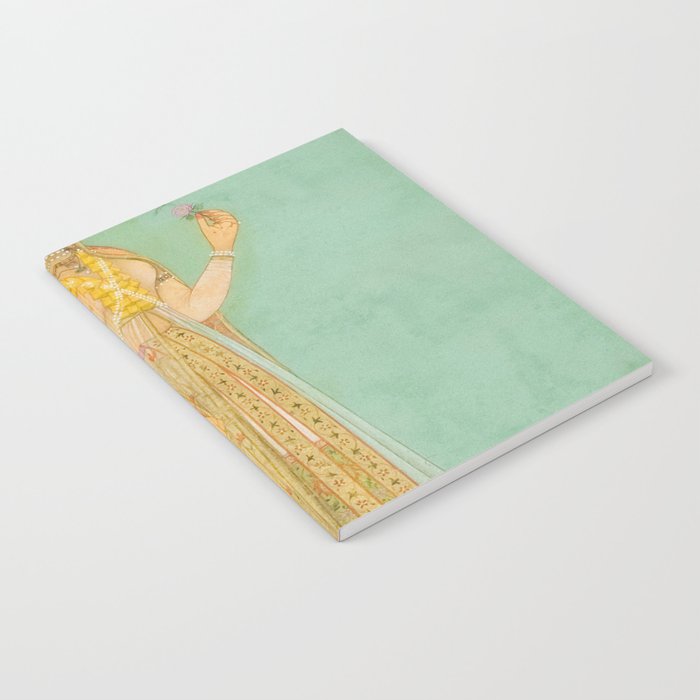 Artist Mughal Title Beauty Holding a Flower Place India Indian Miniature Painting  Notebook Gallery Image 2