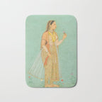 Artist Mughal Title Beauty Holding a Flower Place India Indian Miniature Painting  Bath Mat Gallery Image 1