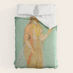 Artist Mughal Title Beauty Holding a Flower Place India Indian Miniature Painting  Comforter Gallery Image 6