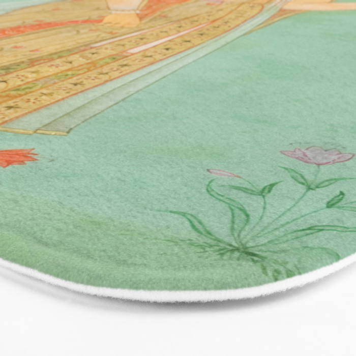 Artist Mughal Title Beauty Holding a Flower Place India Indian Miniature Painting  Bath Mat Gallery Image 3