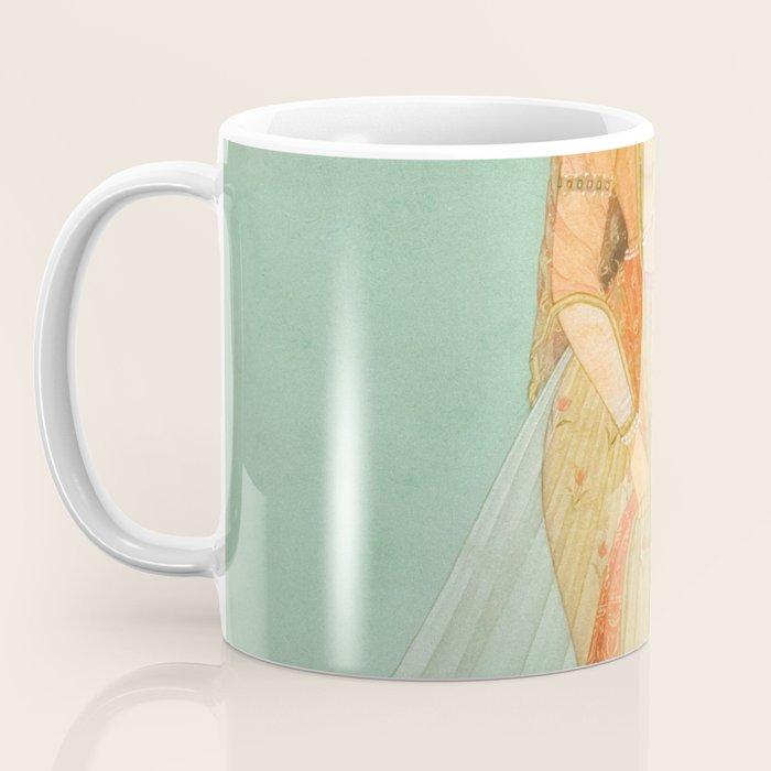 Artist Mughal Title Beauty Holding a Flower Place India Indian Miniature Painting  Coffee Mug Gallery Image 3
