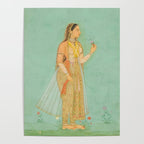 Artist Mughal Title Beauty Holding a Flower Place India Indian Miniature Painting  Poster Gallery Image 4