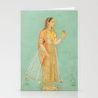Artist Mughal Title Beauty Holding a Flower Place India Indian Miniature Painting  Stationery Card Gallery Image 2