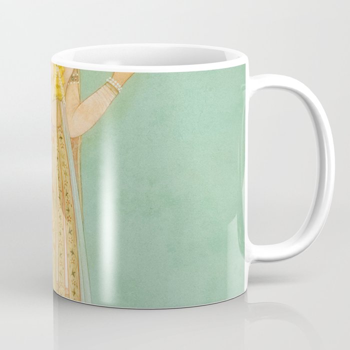 Artist Mughal Title Beauty Holding a Flower Place India Indian Miniature Painting  Coffee Mug Gallery Image 1