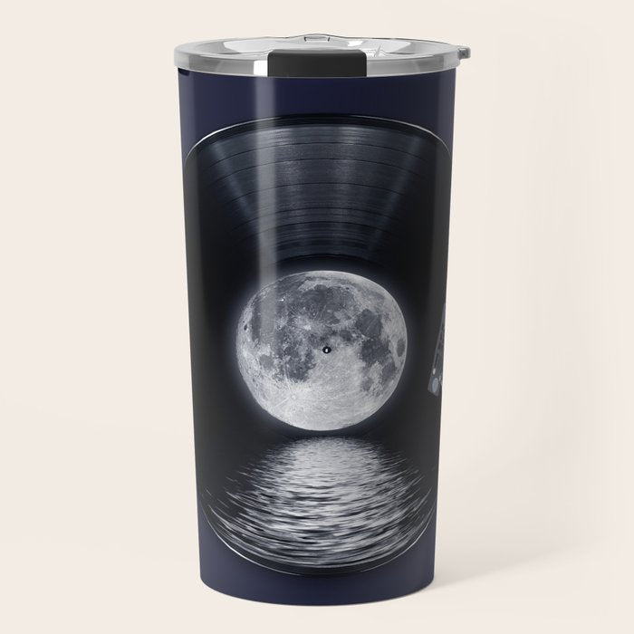 Vinyl moon Travel Mug Gallery Image 1