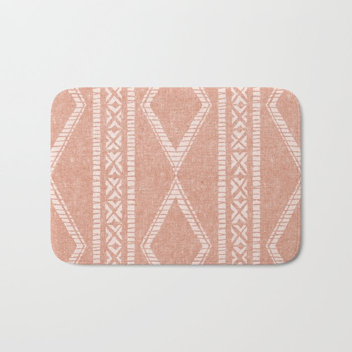 oceania diamond stripes - terracotta Bath Mat Gallery Image 1