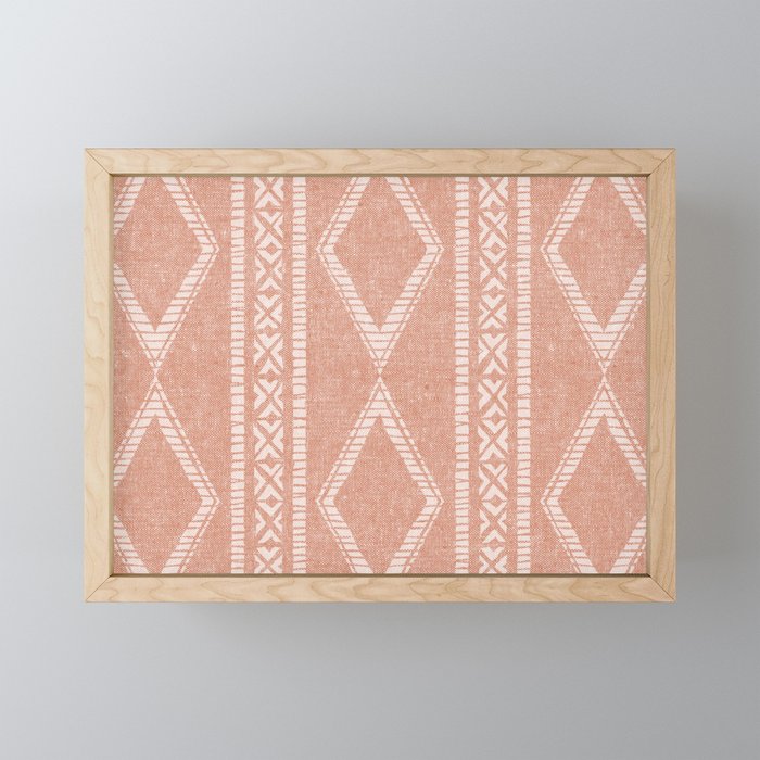 oceania diamond stripes - terracotta Mini Art Print Gallery Image 1