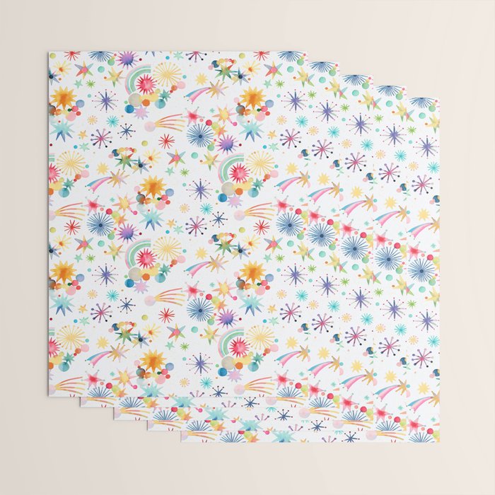 Holiday 2025 Shooting Stars Sky Wrapping Paper Gallery Image 3