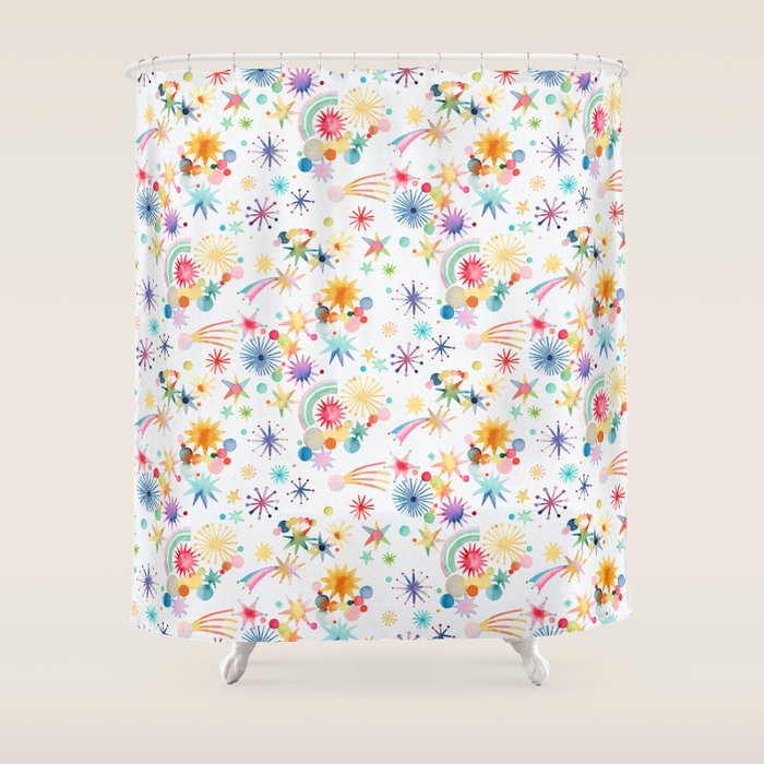 Holiday 2025 Shooting Stars Sky Shower Curtain Gallery Image 1