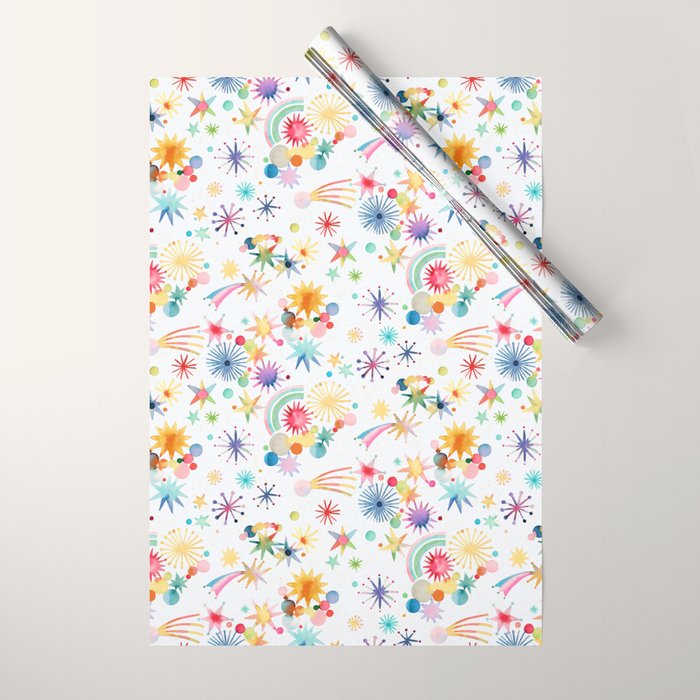 Holiday 2025 Shooting Stars Sky Wrapping Paper Gallery Image 1