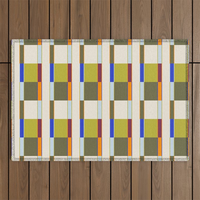 Multicolor Rectangles Outdoor Rug Gallery Image 1