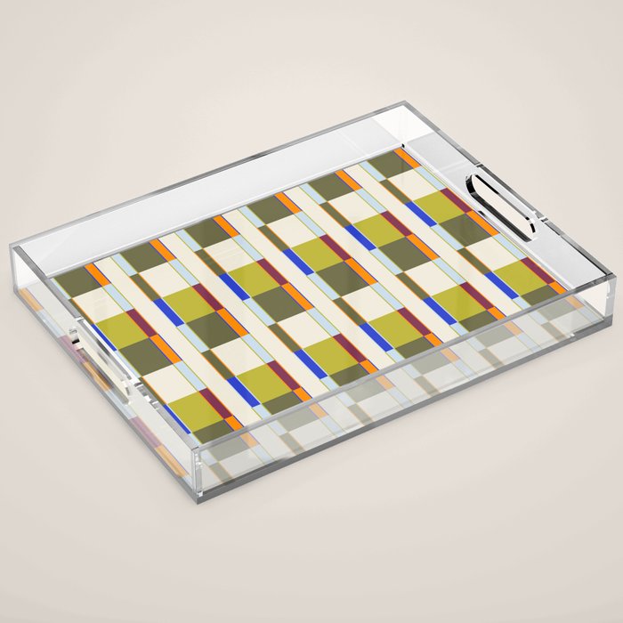 Multicolor Rectangles Acrylic Tray Gallery Image 1