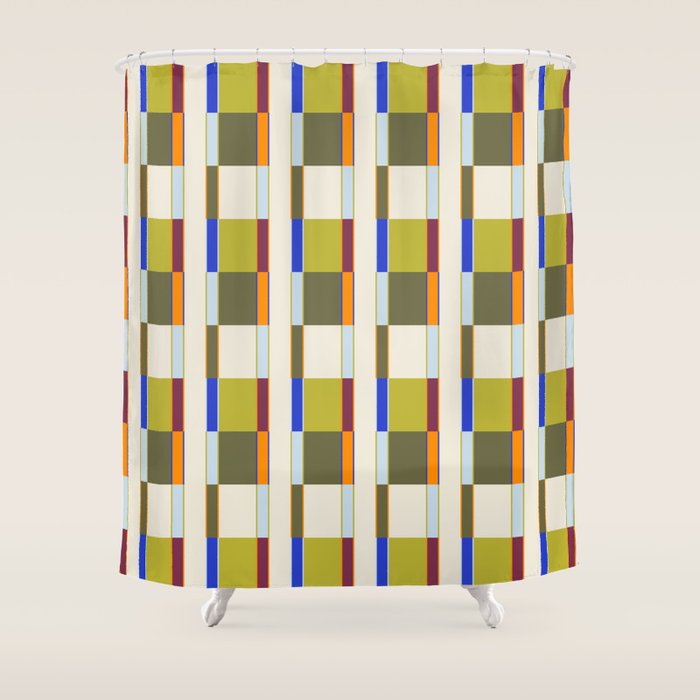 Multicolor Rectangles Shower Curtain Gallery Image 1