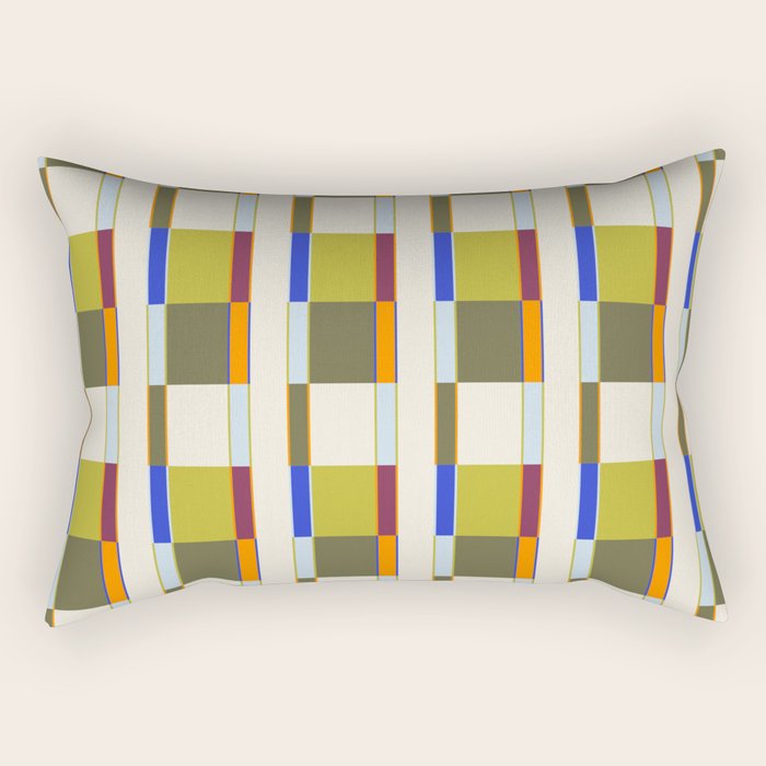 Multicolor Rectangles Rectangular Pillow Gallery Image 2