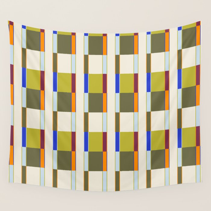 Multicolor Rectangles Wall Tapestry Gallery Image 4