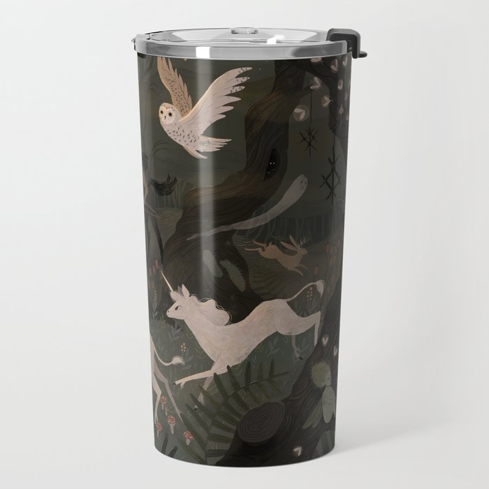 Spooky Forest with Ghosts Travel Mug Gallery Image 2