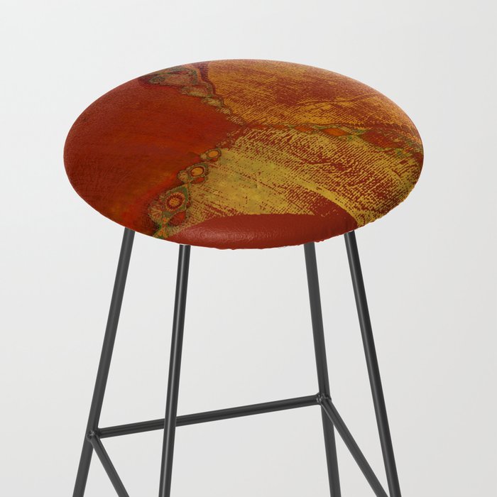 Southwestern Sunset Heart - grungy heart, copper orange ochre boho Stool Gallery Image 2