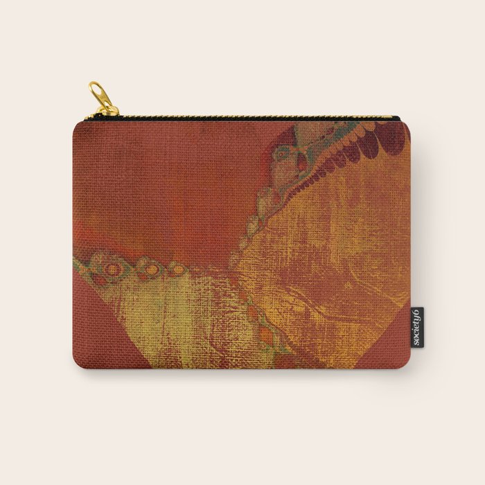 Southwestern Sunset Heart - grungy heart, copper orange ochre boho Carry All Pouch Gallery Image 1