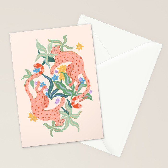 Blush Cheetahs  Stationery Card Gallery Image 2