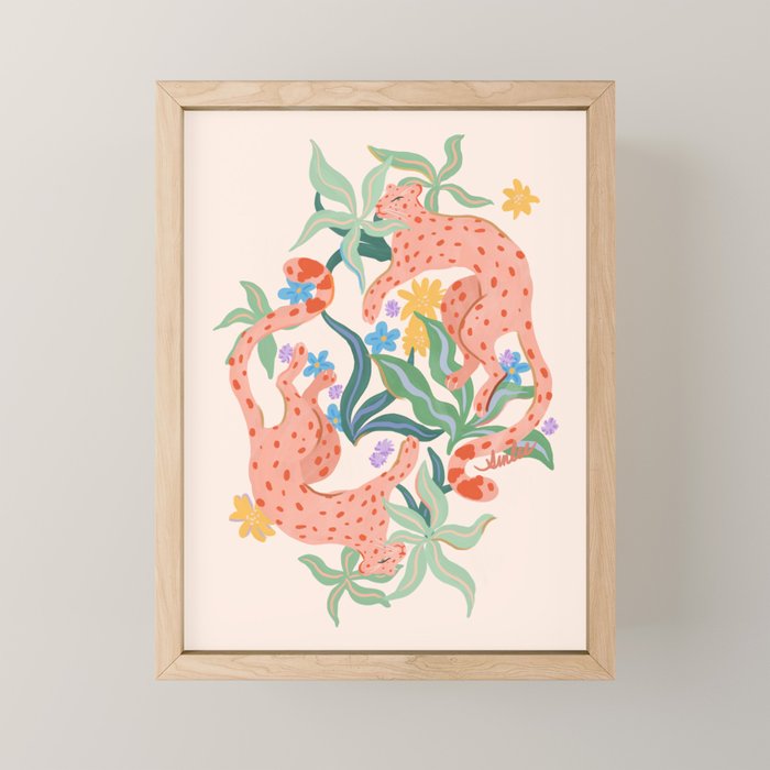 Blush Cheetahs  Mini Art Print Gallery Image 1