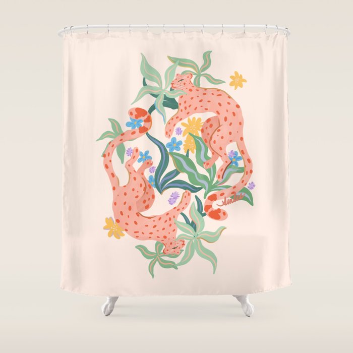 Blush Cheetahs  Shower Curtain Gallery Image 1