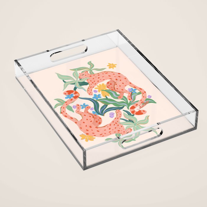 Blush Cheetahs  Acrylic Tray Gallery Image 1