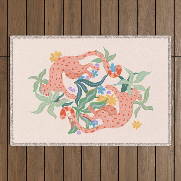 Blush Cheetahs  Outdoor Rug Gallery Image 1