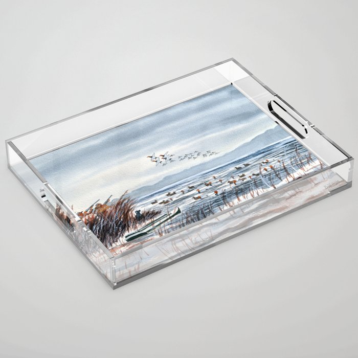 Duck Hunting For Canvasbacks Acrylic Tray Gallery Image 1