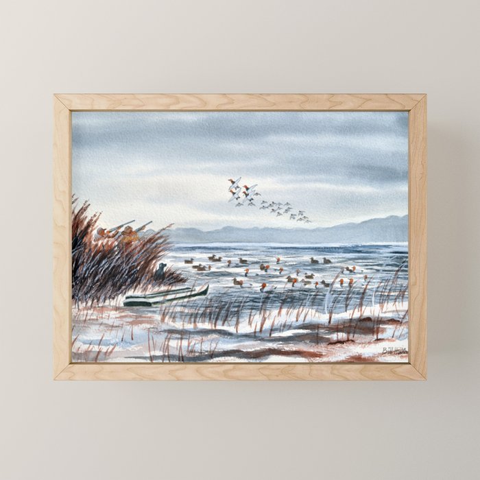 Duck Hunting For Canvasbacks Mini Art Print Gallery Image 1