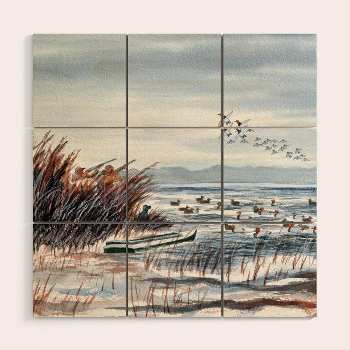 Duck Hunting For Canvasbacks Wood Wall Art Gallery Image 1