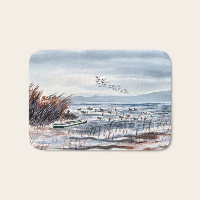 Duck Hunting For Canvasbacks Bath Mat Gallery Image 1