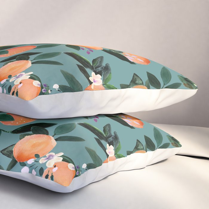 Dear Clementine - oranges teal by Crystal Walen Pillow Sham Gallery Image 3