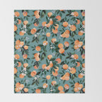 Dear Clementine - oranges teal by Crystal Walen Throw Blanket Gallery Image 2