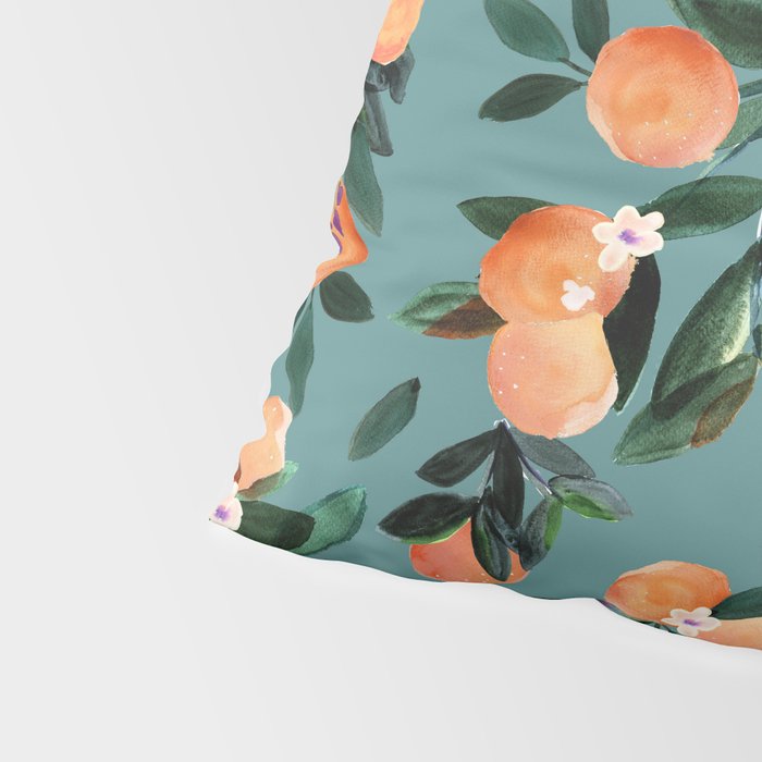 Dear Clementine - oranges teal by Crystal Walen Pillow Sham Gallery Image 4