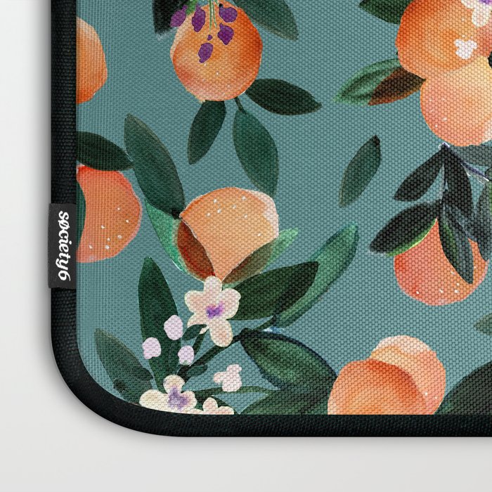 Dear Clementine - oranges teal by Crystal Walen Laptop Sleeve Gallery Image 3
