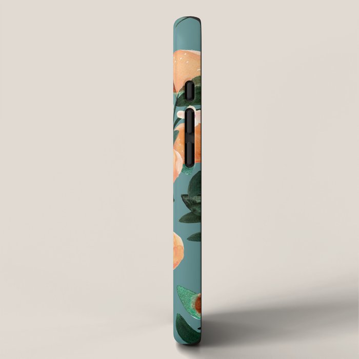 Dear Clementine - oranges teal by Crystal Walen iPhone Case Gallery Image 2