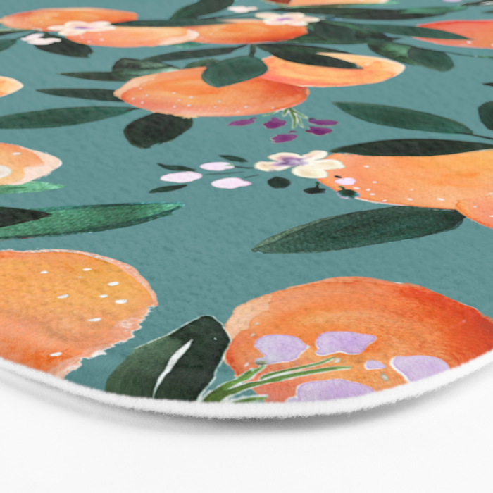 Dear Clementine - oranges teal by Crystal Walen Bath Mat Gallery Image 3