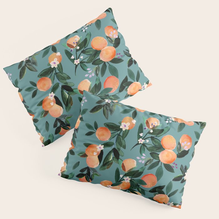 Dear Clementine - oranges teal by Crystal Walen Pillow Sham Gallery Image 3