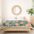 Dear Clementine - oranges teal by Crystal Walen Duvet Cover Gallery Image 3