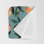 Dear Clementine - oranges teal by Crystal Walen Throw Blanket Gallery Image 3