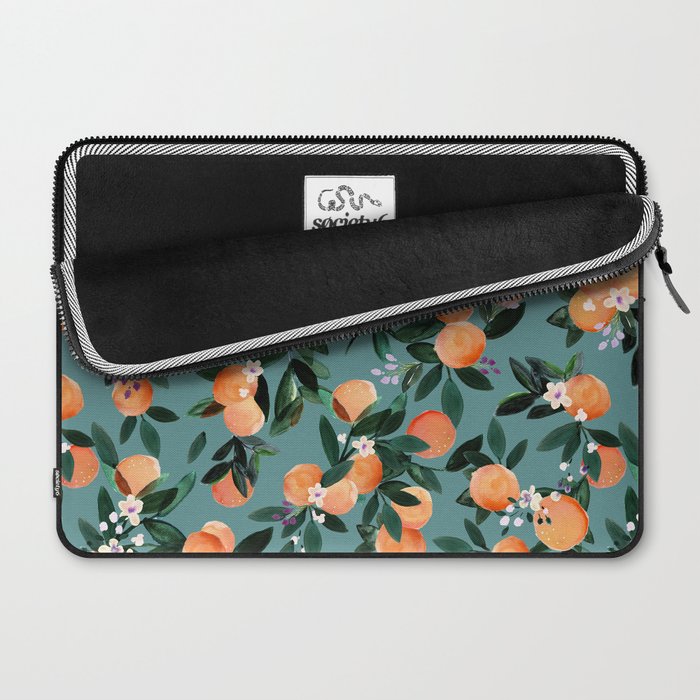 Dear Clementine - oranges teal by Crystal Walen Laptop Sleeve Gallery Image 2
