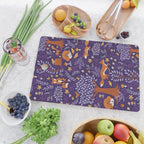 Foxes Playing in a Purple Forest Cutting Board Gallery Image 2