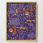 Foxes Playing in a Purple Forest Serving Tray Gallery Image 1