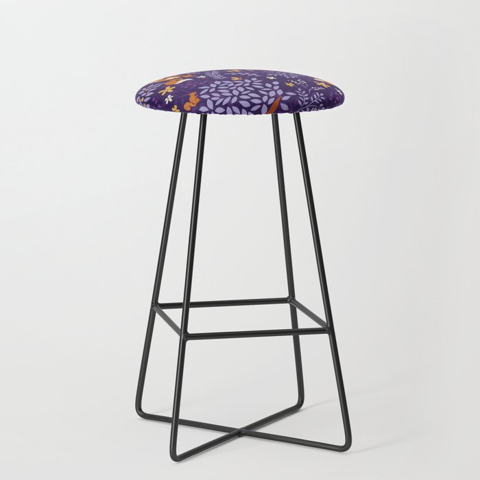 Foxes Playing in a Purple Forest Stool Gallery Image 1